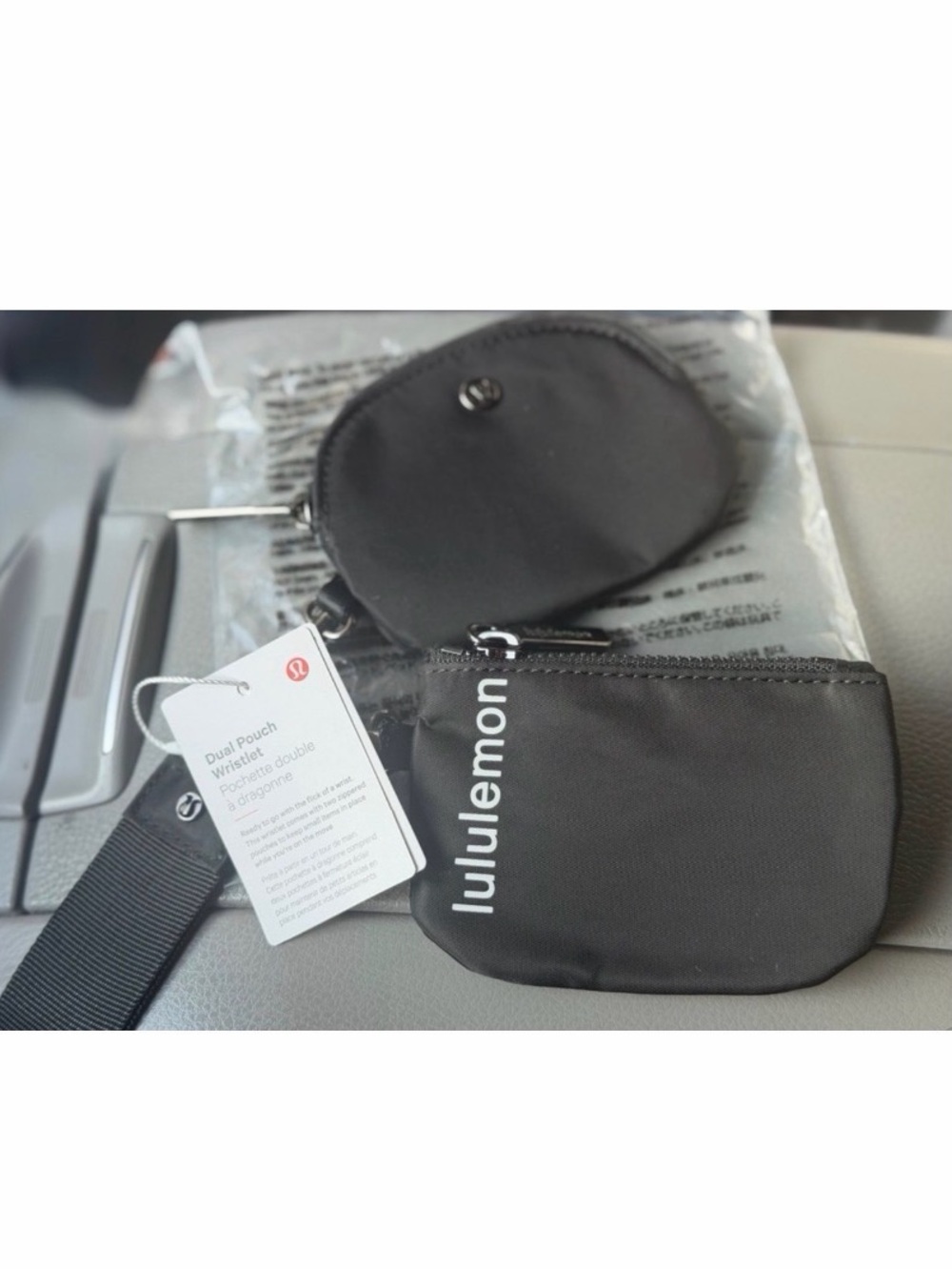 lululemon athletica Black Dual Pouch Wristlet